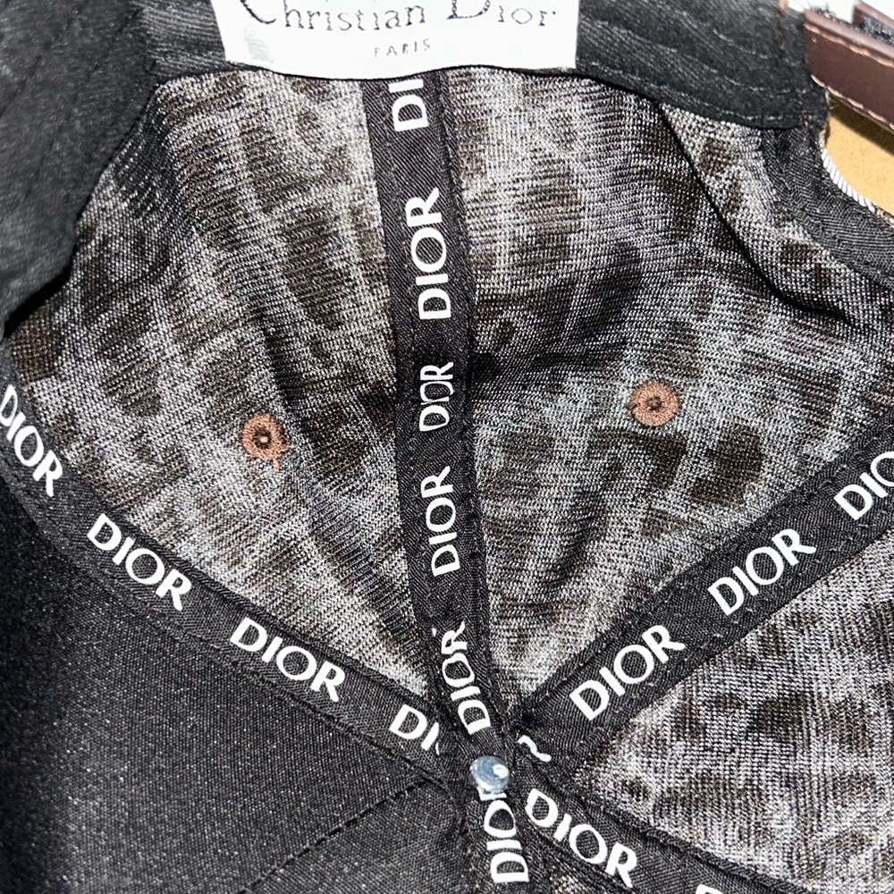 Dior Monogram Baseball Cap in Brown and White with Embroidered Logo - Picture 5 of 5
